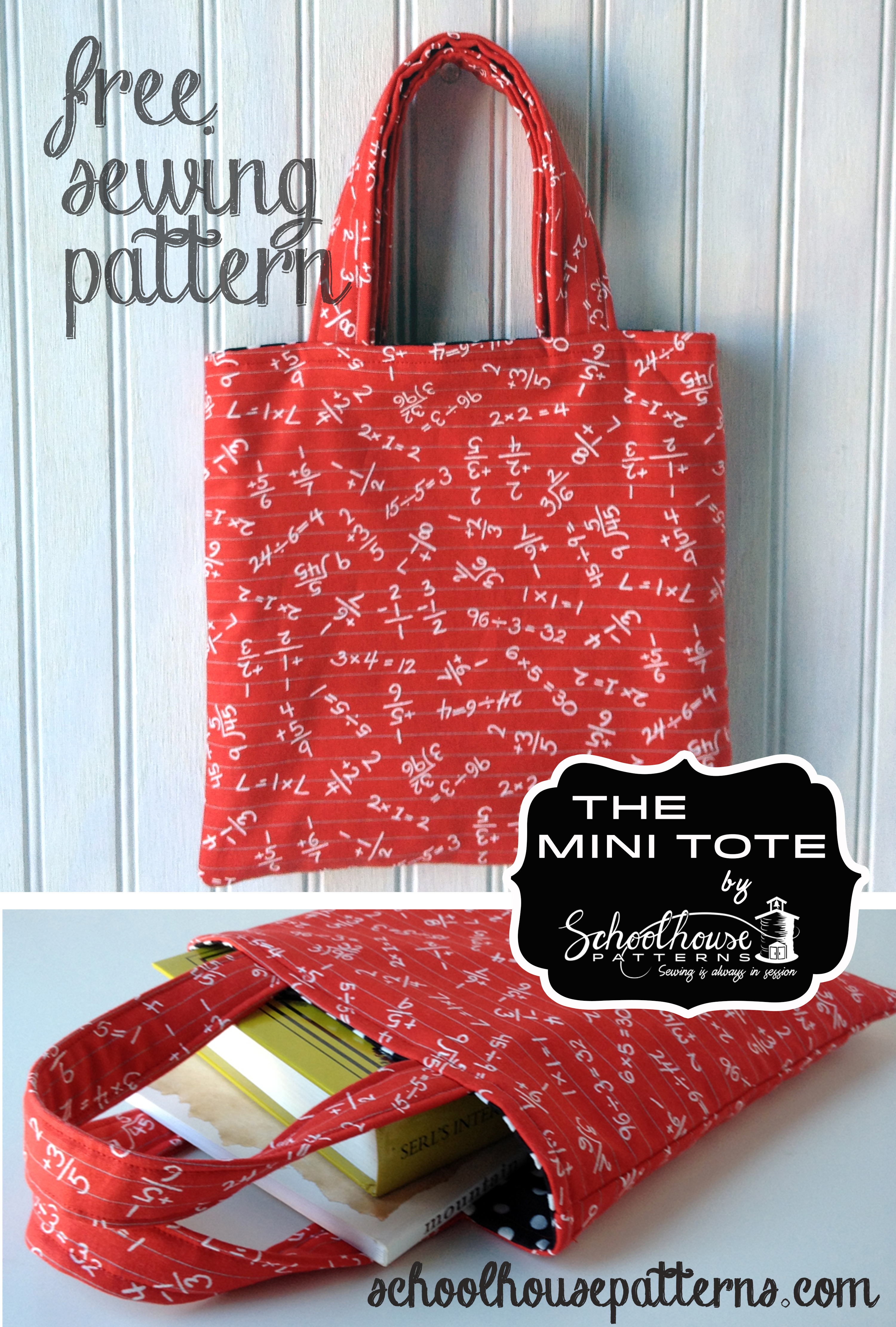 mini tote standing and flat